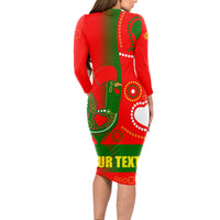 Portugal Day 2024 Long Sleeve Bodycon Dress de Camoes e das Comunidades Portuguesas - Wonder Print Shop