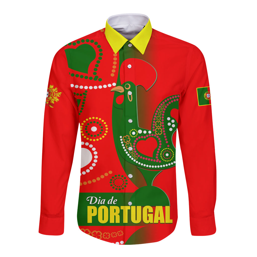 Portugal Day 2024 Long Sleeve Button Shirt de Camoes e das Comunidades Portuguesas - Wonder Print Shop