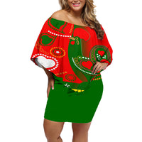 Portugal Day 2024 Off Shoulder Short Dress de Camoes e das Comunidades Portuguesas - Wonder Print Shop