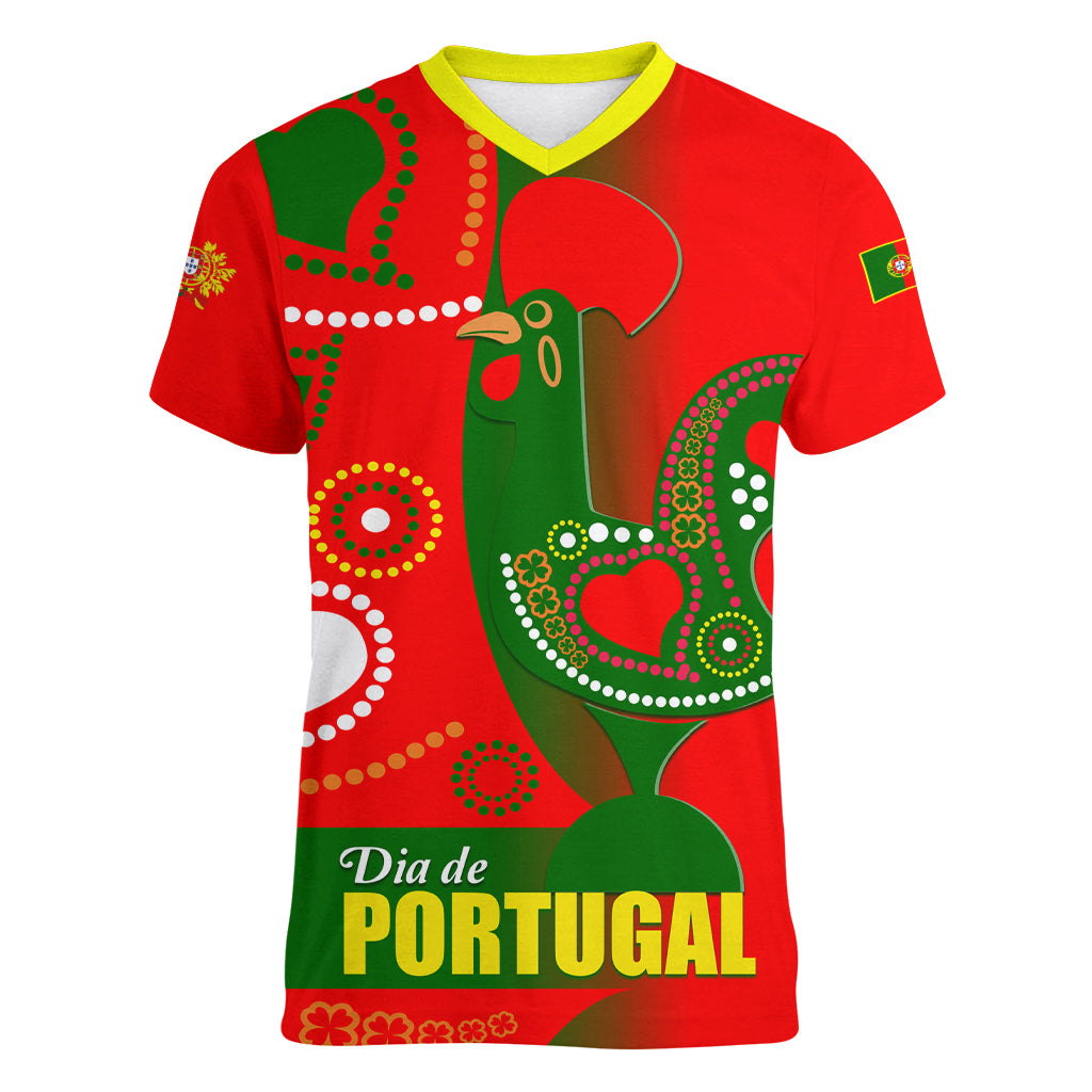 Portugal Day 2024 Women V-Neck T-Shirt de Camoes e das Comunidades Portuguesas - Wonder Print Shop