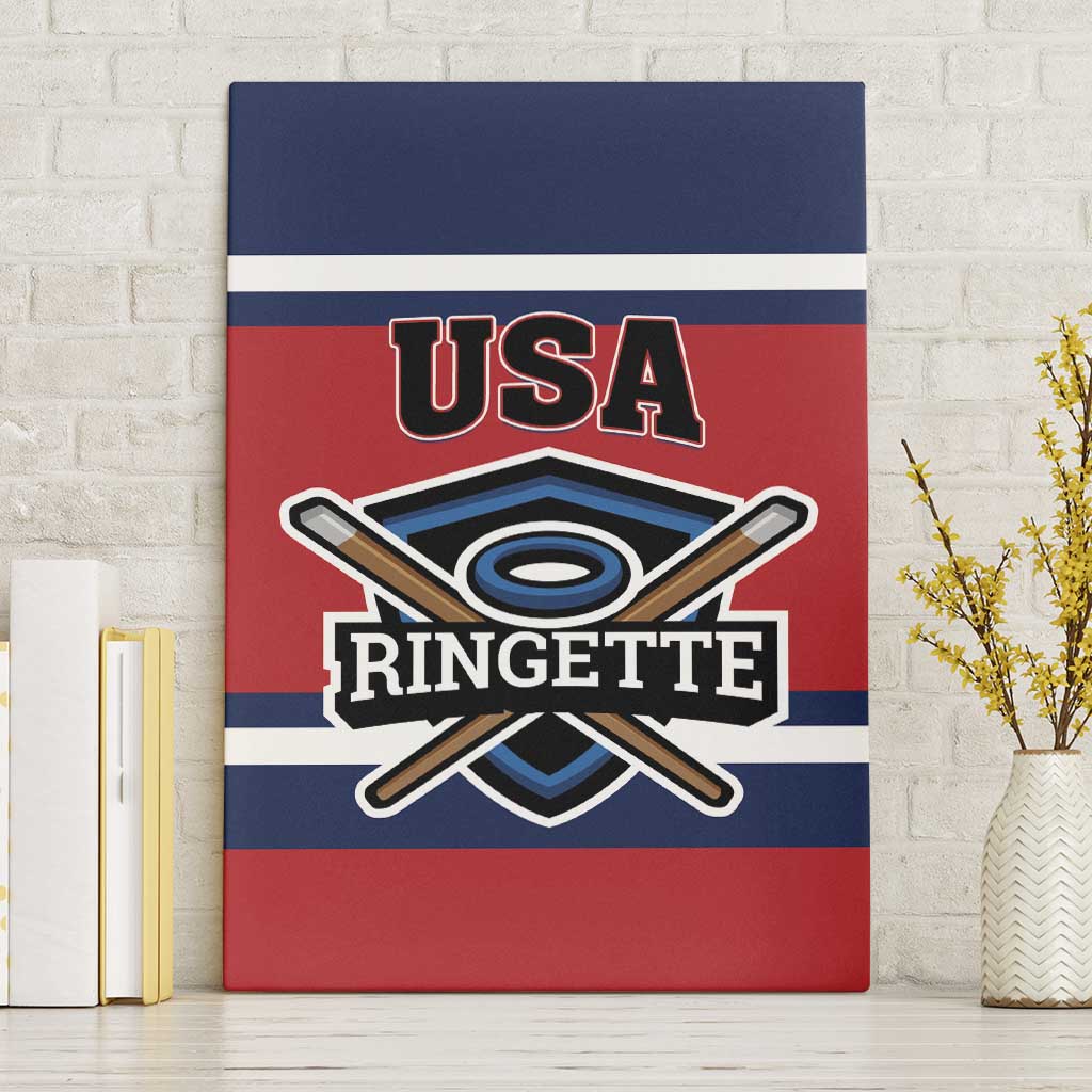 USA 2025 Ringette Canvas Wall Art Go Champion Team Ringette USA