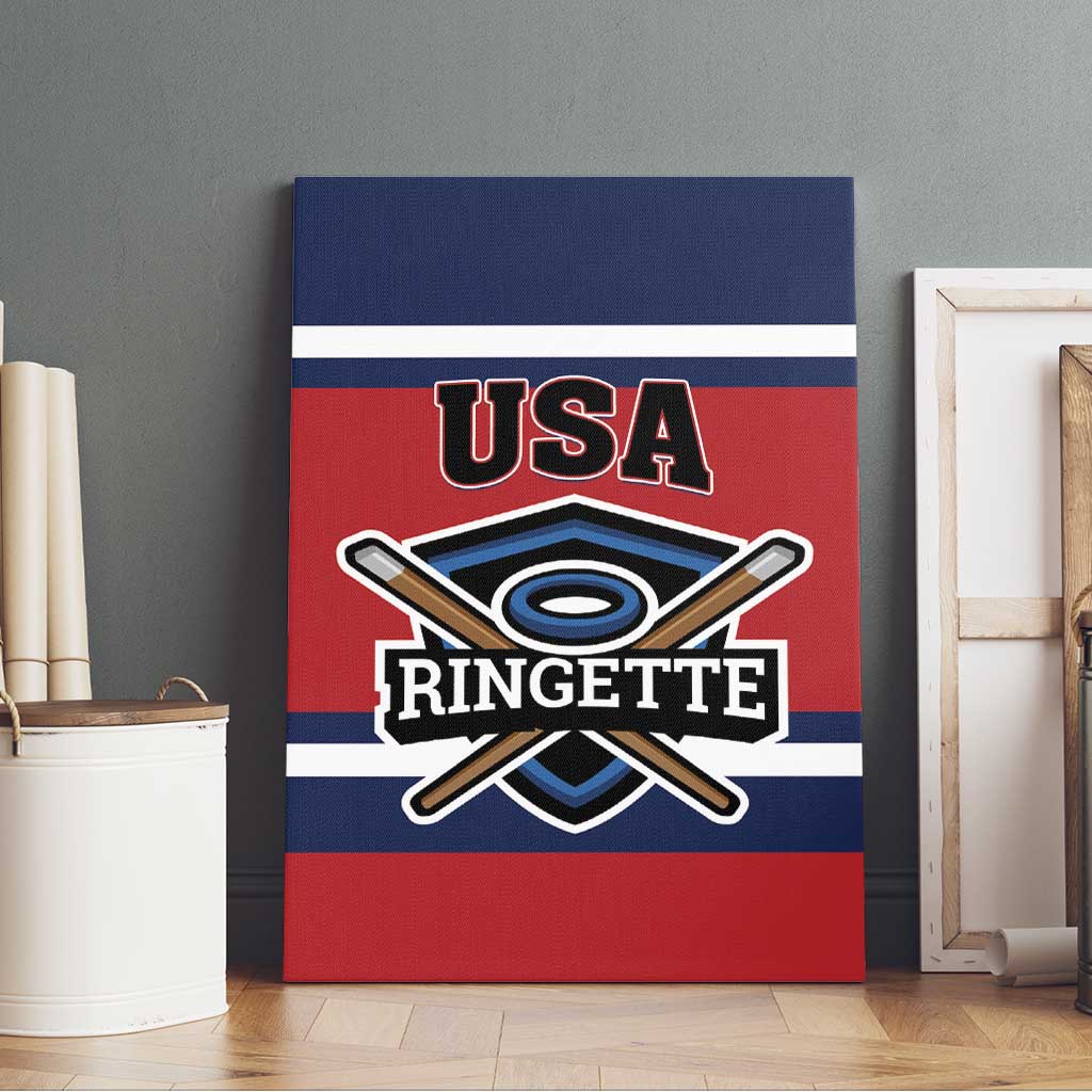 USA 2025 Ringette Canvas Wall Art Go Champion Team Ringette USA