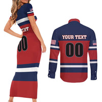 Custom USA 2025 Ringette Couples Matching Short Sleeve Bodycon Dress and Long Sleeve Button Shirt Go Champion Team Ringette USA