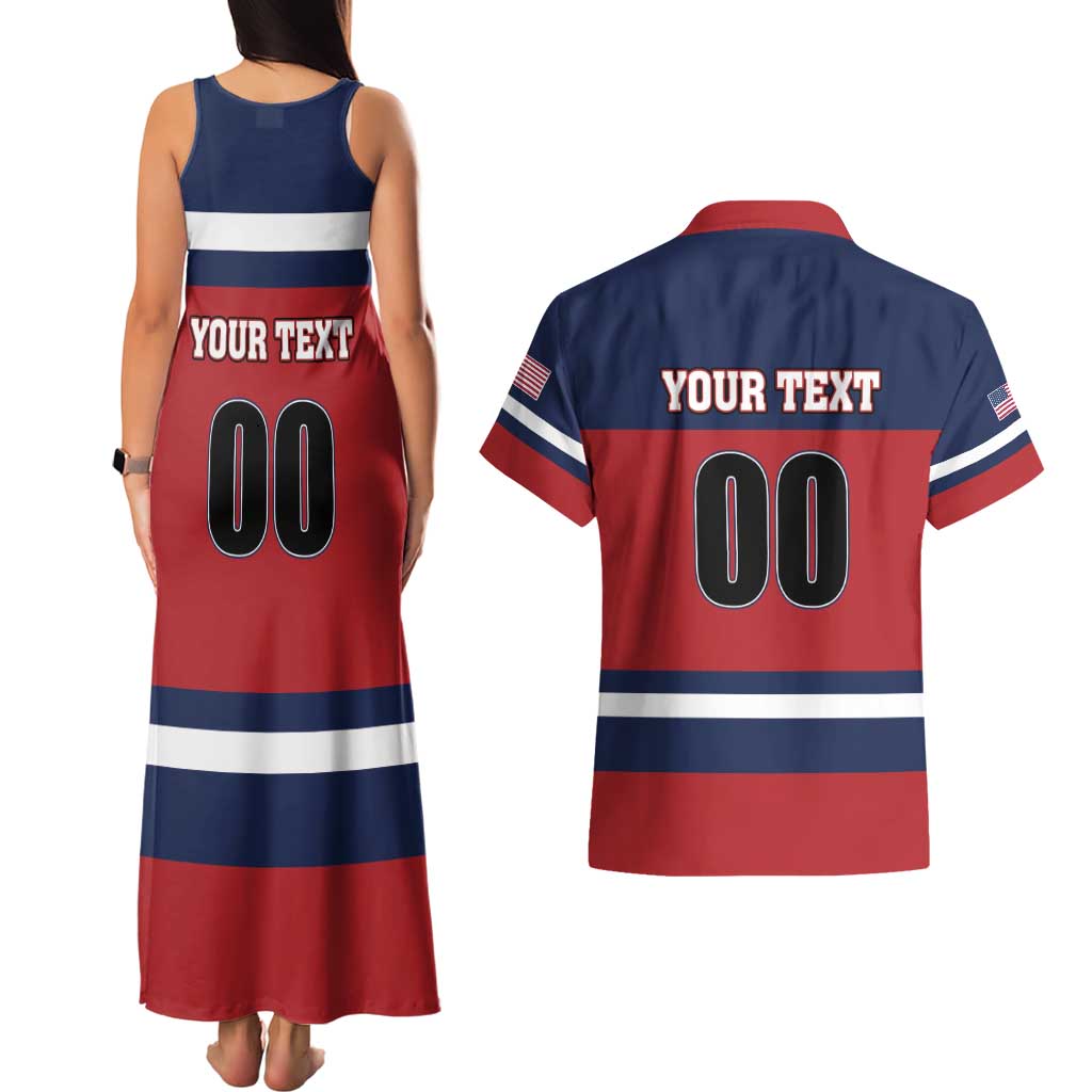 Custom USA 2025 Ringette Couples Matching Tank Maxi Dress and Hawaiian Shirt Go Champion Team Ringette USA