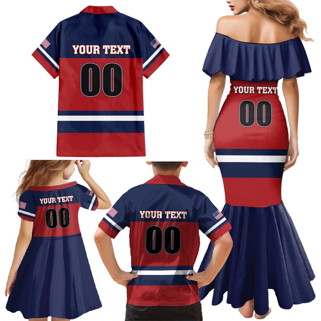 Custom USA 2025 Ringette Family Matching Mermaid Dress and Hawaiian Shirt Go Champion Team Ringette USA