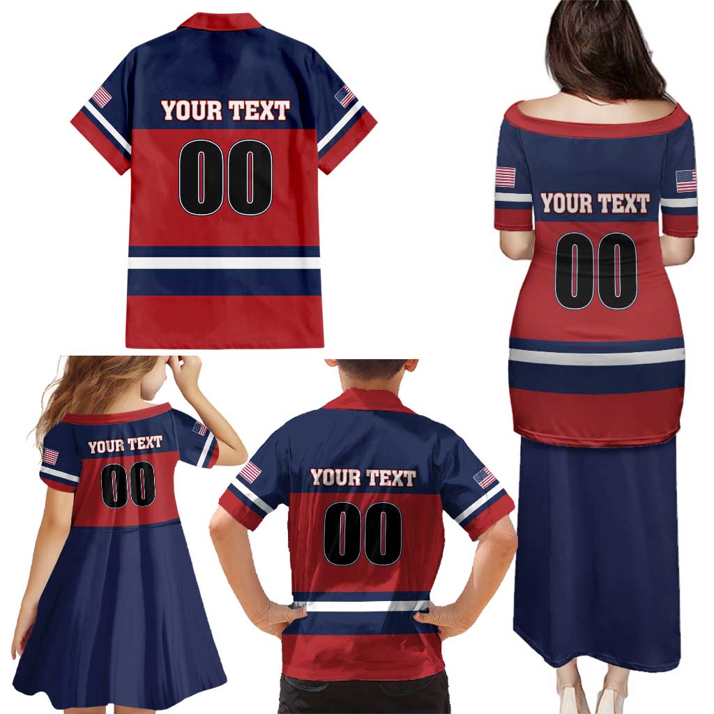 Custom USA 2025 Ringette Family Matching Puletasi and Hawaiian Shirt Go Champion Team Ringette USA