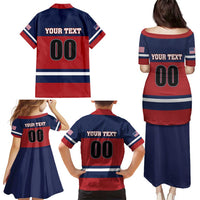 Custom USA 2025 Ringette Family Matching Puletasi and Hawaiian Shirt Go Champion Team Ringette USA