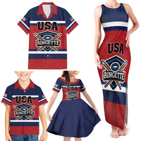 Custom USA 2025 Ringette Family Matching Tank Maxi Dress and Hawaiian Shirt Go Champion Team Ringette USA
