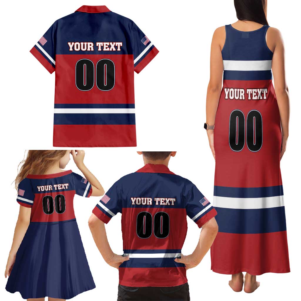 Custom USA 2025 Ringette Family Matching Tank Maxi Dress and Hawaiian Shirt Go Champion Team Ringette USA