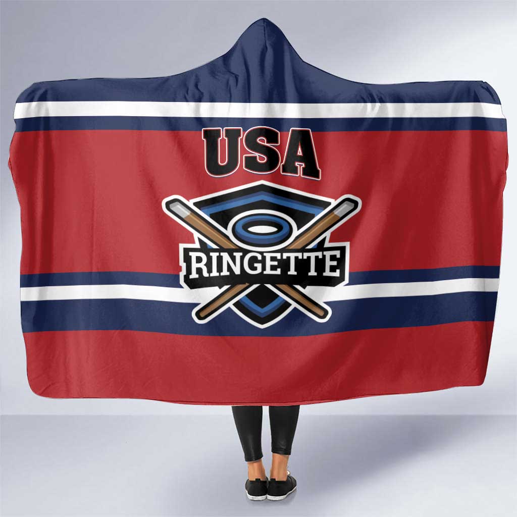 USA 2025 Ringette Hooded Blanket Go Champion Team Ringette USA