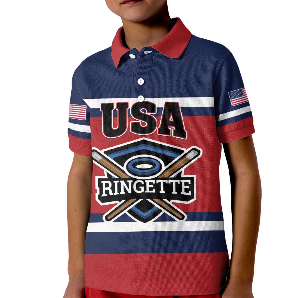 Custom USA 2025 Ringette Kid Polo Shirt Go Champion Team Ringette USA