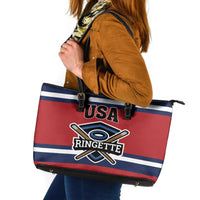 USA 2025 Ringette Leather Tote Bag Go Champion Team Ringette USA