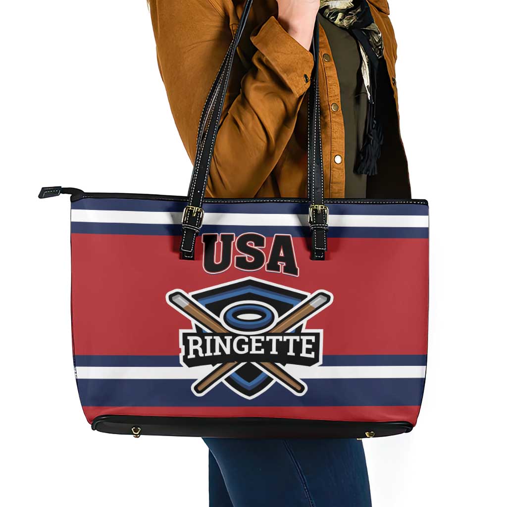 USA 2025 Ringette Leather Tote Bag Go Champion Team Ringette USA