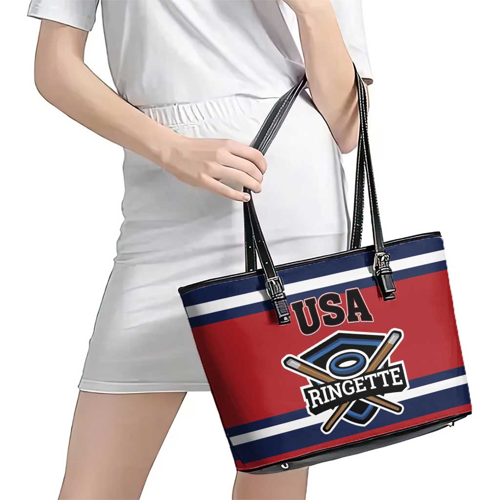USA 2025 Ringette Leather Tote Bag Go Champion Team Ringette USA