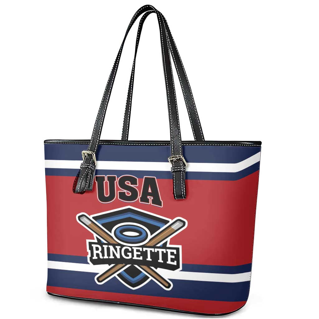 USA 2025 Ringette Leather Tote Bag Go Champion Team Ringette USA