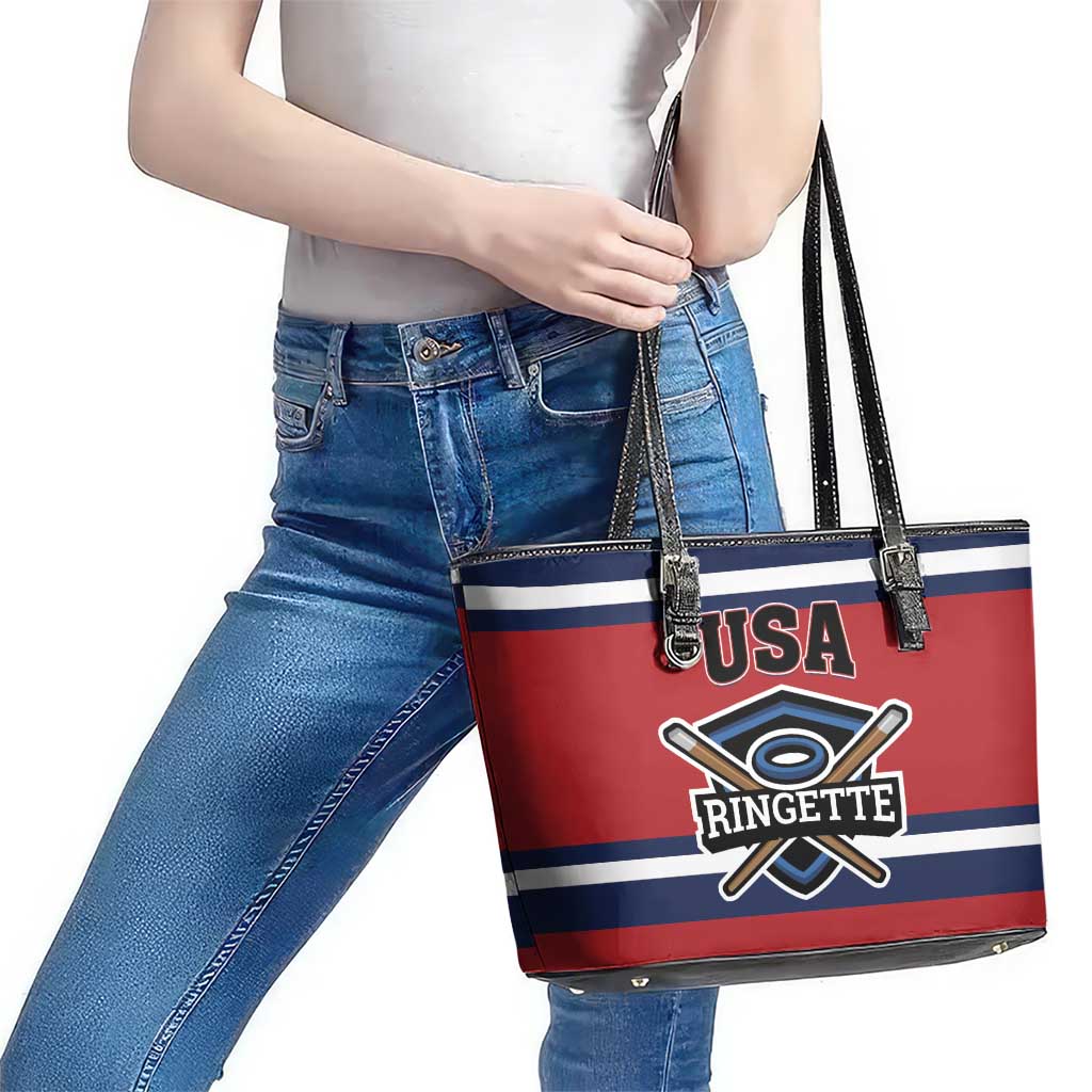 USA 2025 Ringette Leather Tote Bag Go Champion Team Ringette USA
