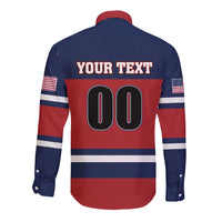 Custom USA 2025 Ringette Long Sleeve Button Shirt Go Champion Team Ringette USA