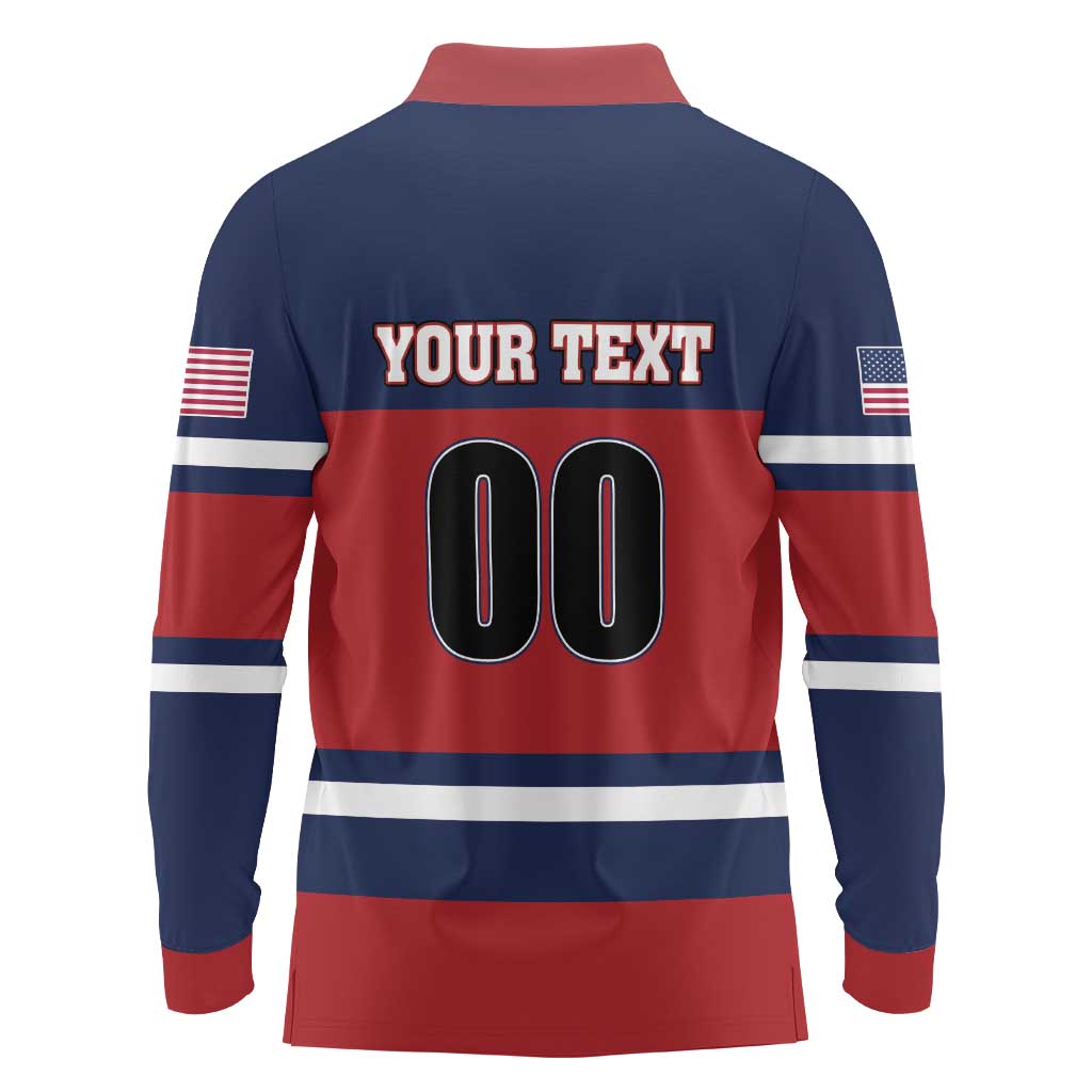 Custom USA 2025 Ringette Long Sleeve Polo Shirt Go Champion Team Ringette USA