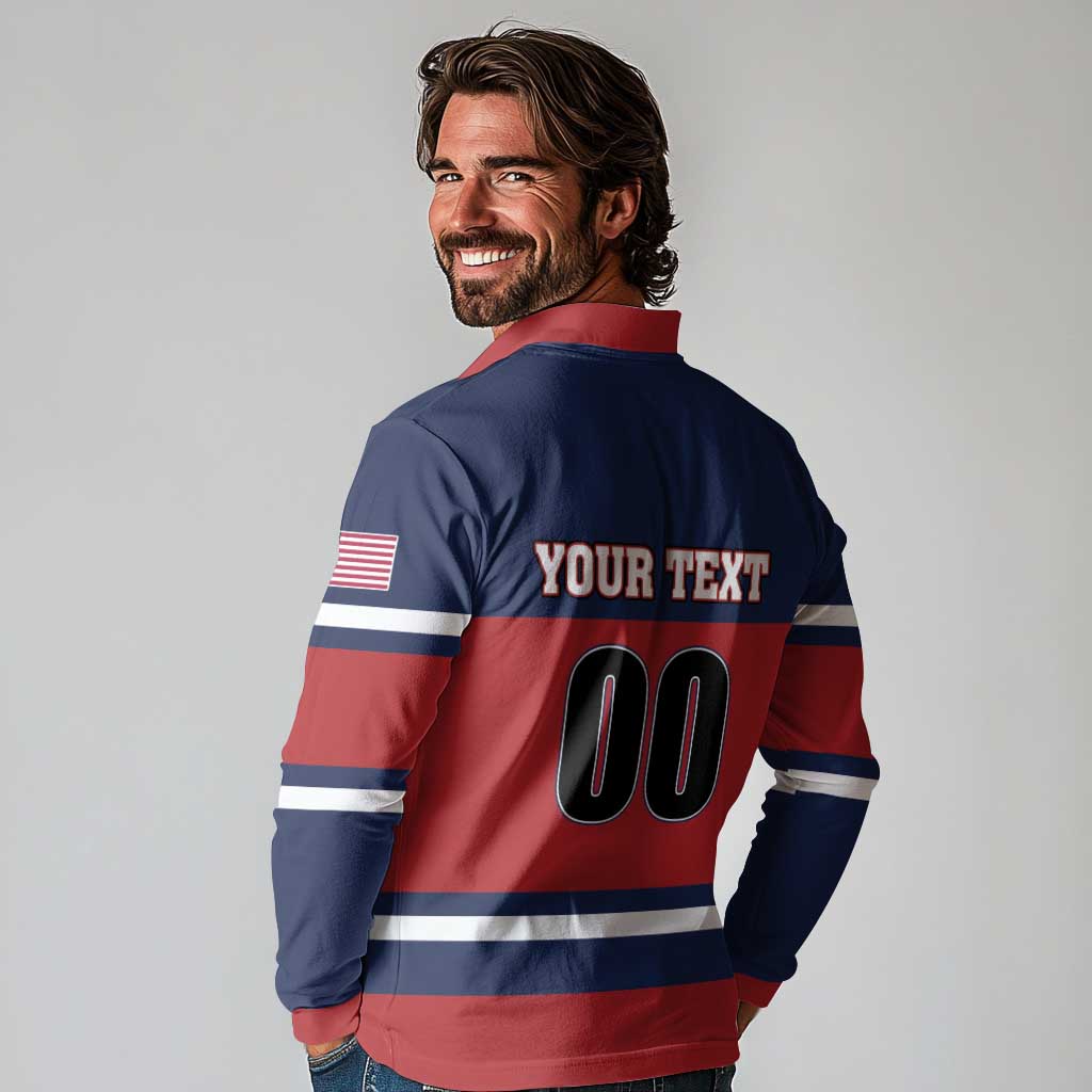 Custom USA 2025 Ringette Long Sleeve Polo Shirt Go Champion Team Ringette USA