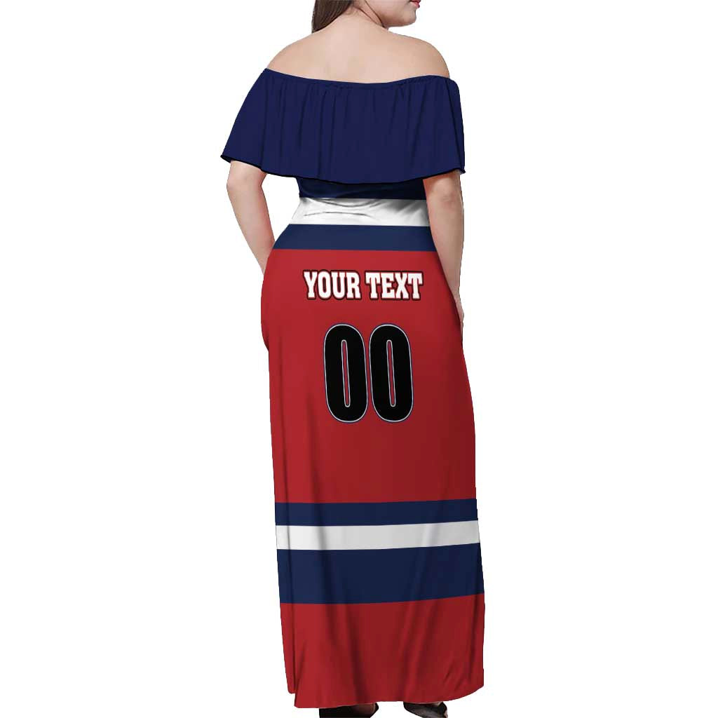 Custom USA 2025 Ringette Off Shoulder Maxi Dress Go Champion Team Ringette USA