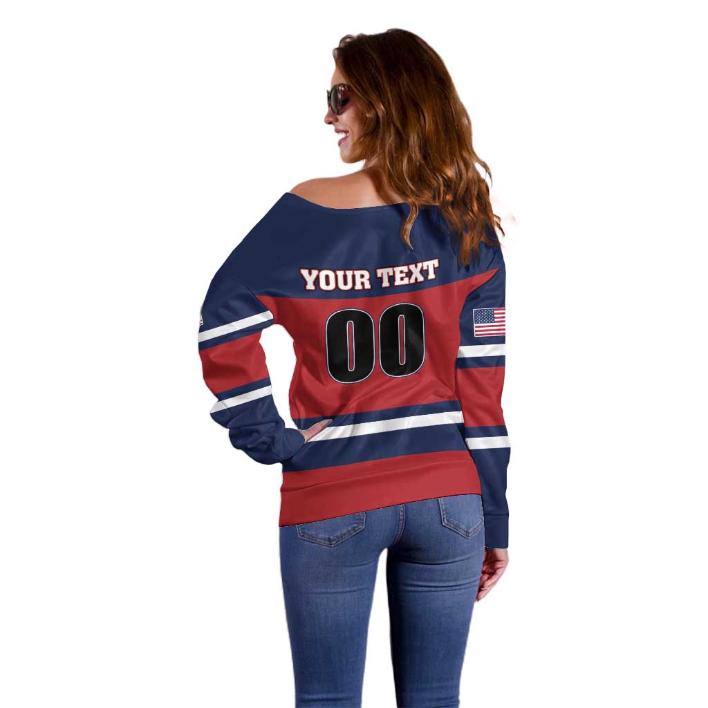 Custom USA 2025 Ringette Off Shoulder Sweater Go Champion Team Ringette USA