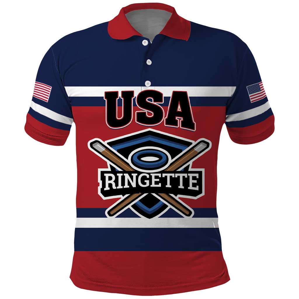 Custom USA 2025 Ringette Polo Shirt Go Champion Team Ringette USA