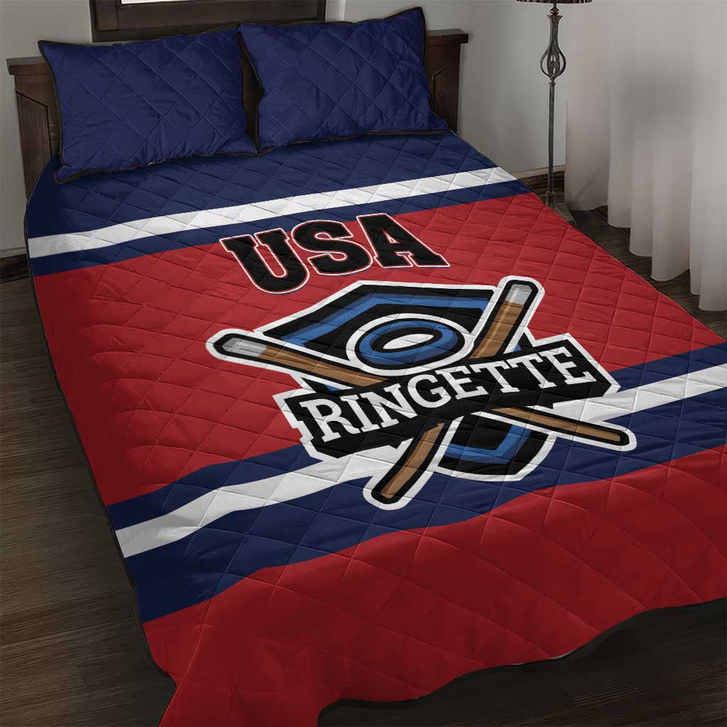USA 2025 Ringette Quilt Bed Set Go Champion Team Ringette USA