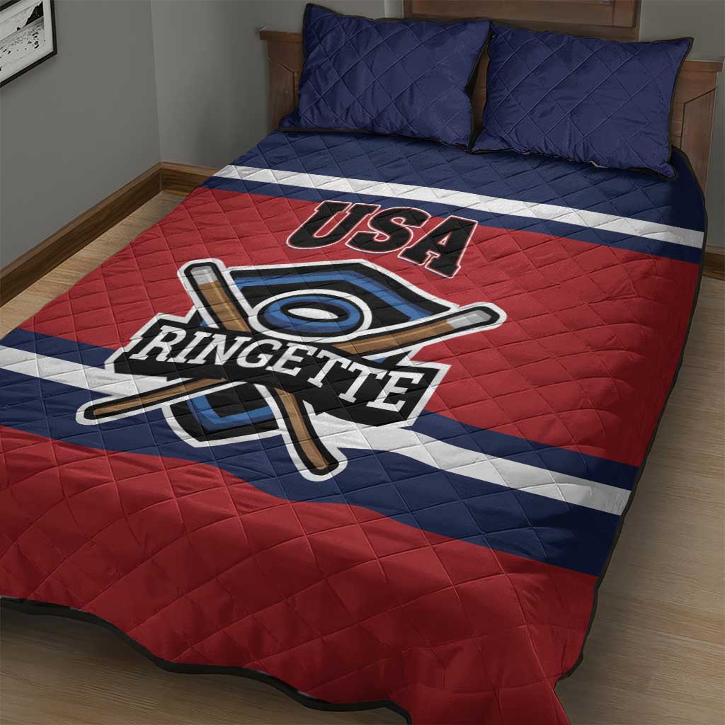 USA 2025 Ringette Quilt Bed Set Go Champion Team Ringette USA