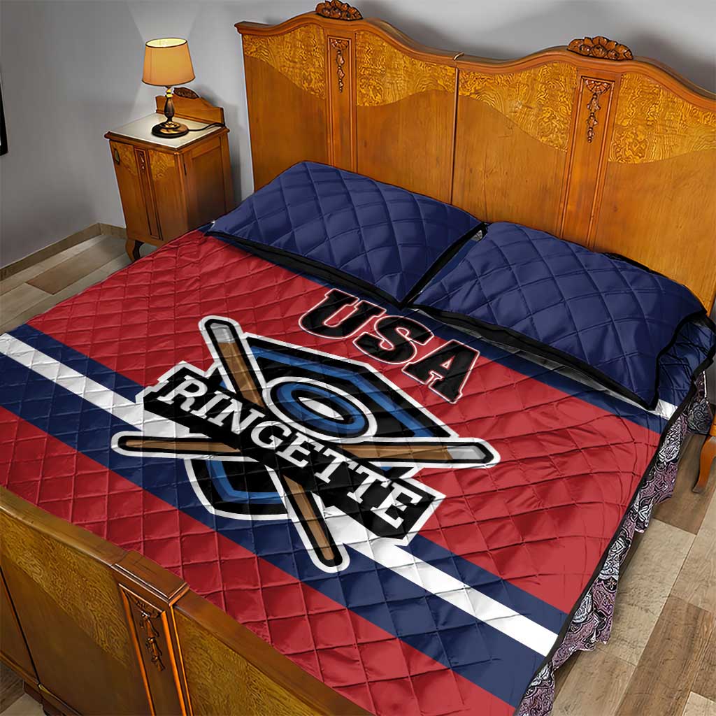 USA 2025 Ringette Quilt Bed Set Go Champion Team Ringette USA