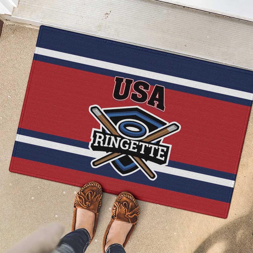 USA 2025 Ringette Rubber Doormat Go Champion Team Ringette USA
