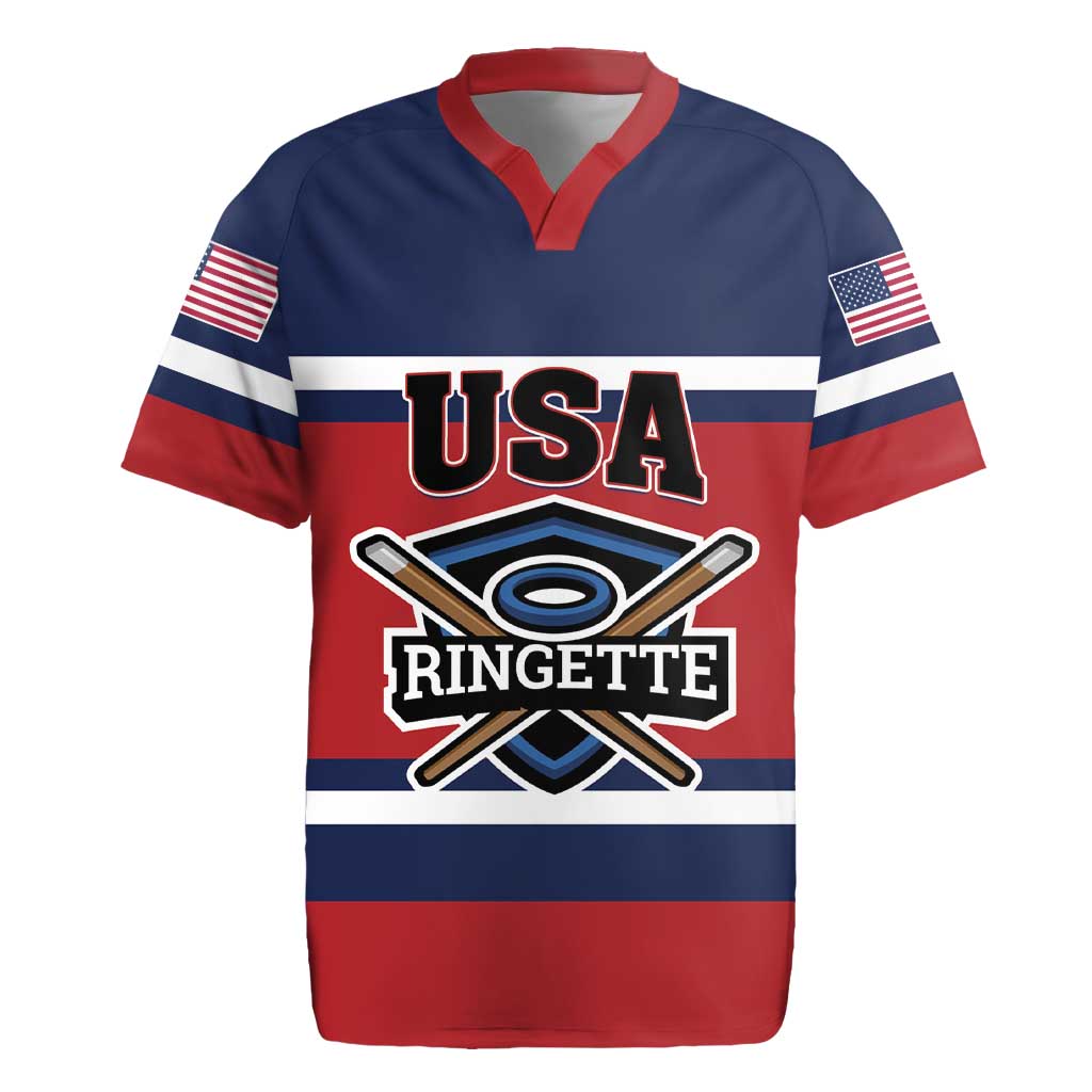 Custom USA 2025 Ringette Rugby Jersey Go Champion Team Ringette USA