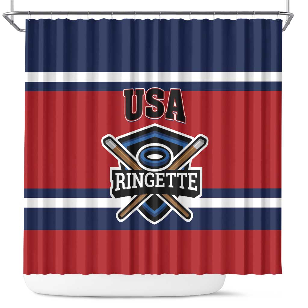 USA 2025 Ringette Shower Curtain Go Champion Team Ringette USA