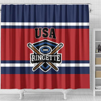 USA 2025 Ringette Shower Curtain Go Champion Team Ringette USA