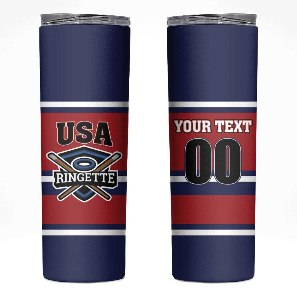 Custom USA 2025 Ringette Skinny Tumbler Go Champion Team Ringette USA