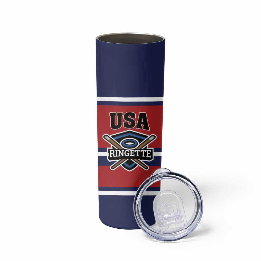 Custom USA 2025 Ringette Skinny Tumbler Go Champion Team Ringette USA