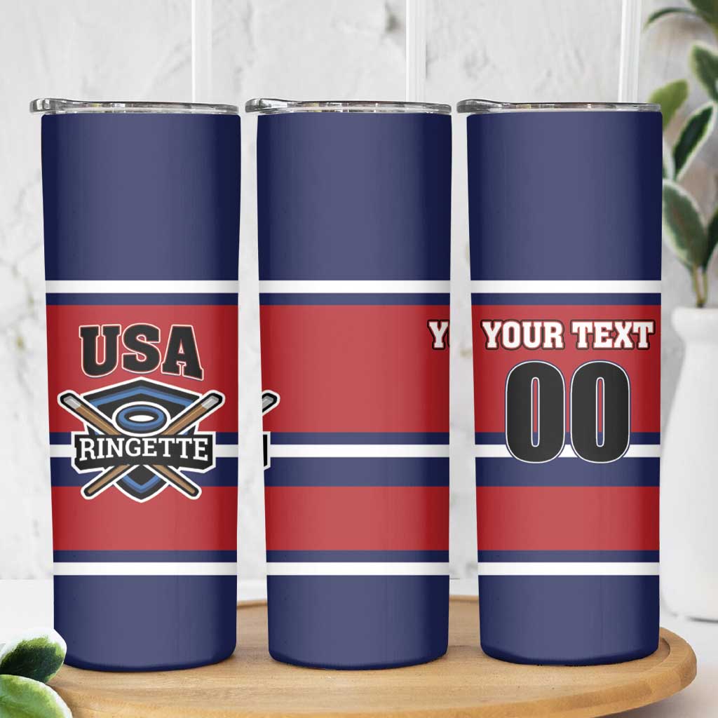 Custom USA 2025 Ringette Skinny Tumbler Go Champion Team Ringette USA