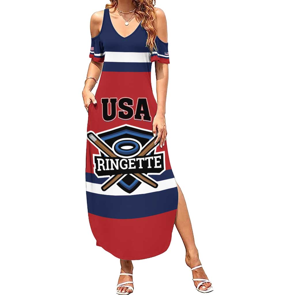 Custom USA 2025 Ringette Summer Maxi Dress Go Champion Team Ringette USA