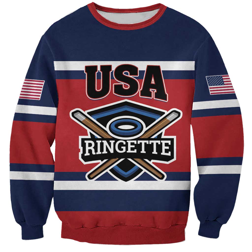 Custom USA 2025 Ringette Sweatshirt Go Champion Team Ringette USA