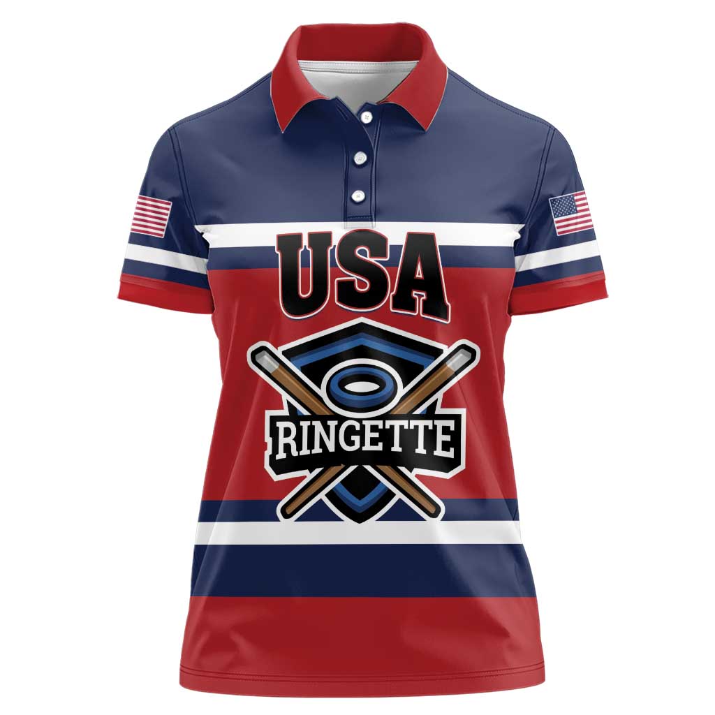 Custom USA 2025 Ringette Women Polo Shirt Go Champion Team Ringette USA