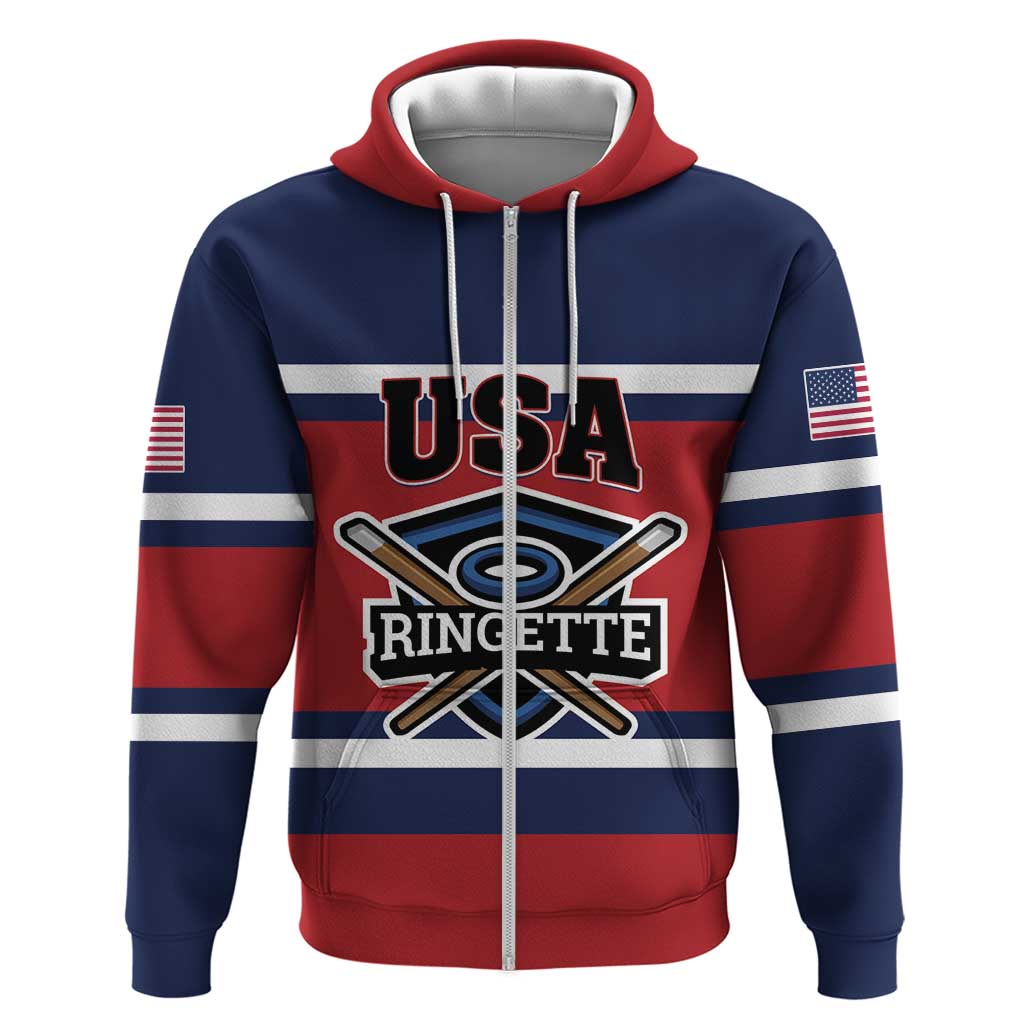 Custom USA 2025 Ringette Zip Hoodie Go Champion Team Ringette USA