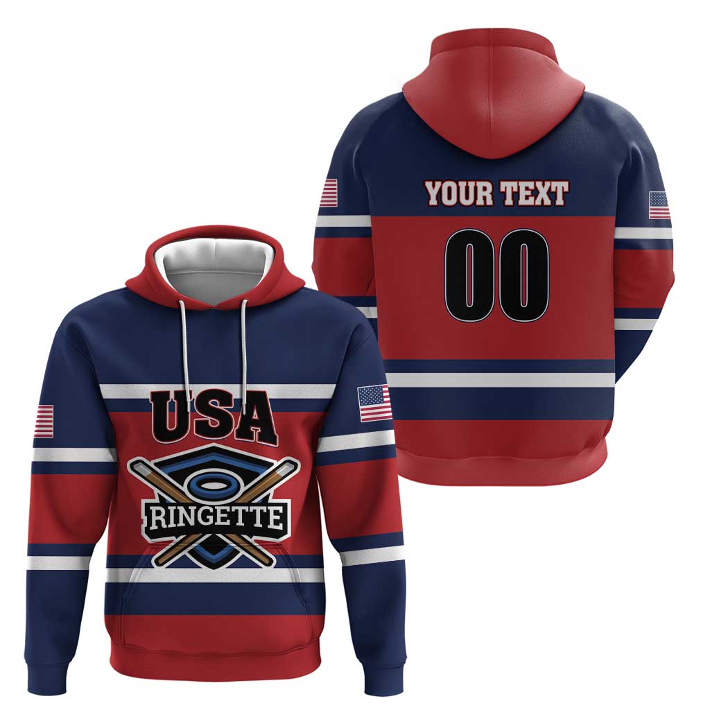 Custom USA 2025 Ringette Zip Hoodie Go Champion Team Ringette USA