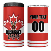 Custom Canada Ringuette 4 in 1 Can Cooler Tumbler Team Canada Dominates The Game