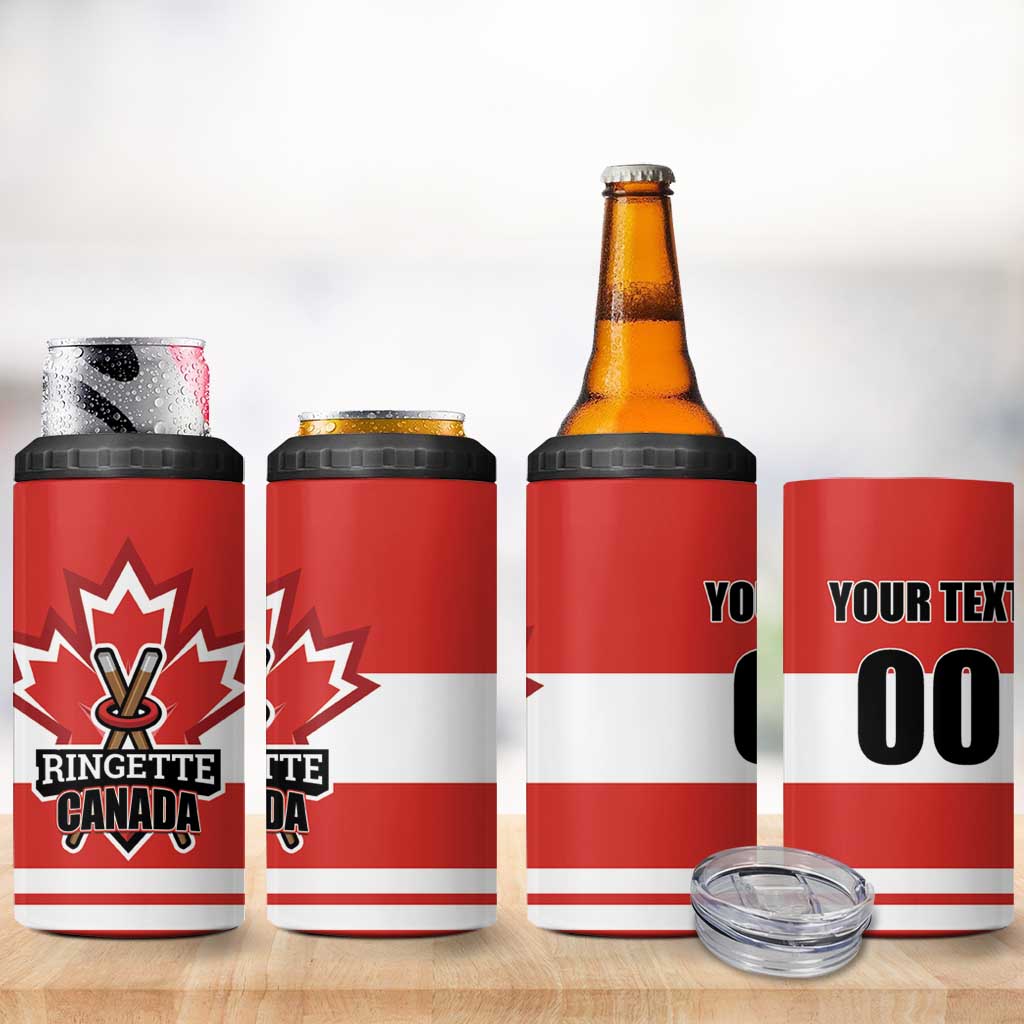 Custom Canada Ringuette 4 in 1 Can Cooler Tumbler Team Canada Dominates The Game