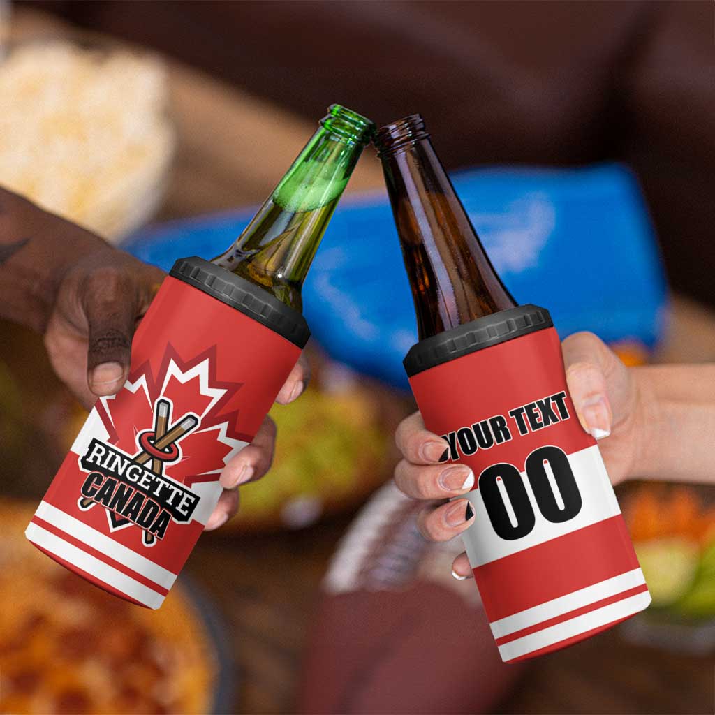 Custom Canada Ringuette 4 in 1 Can Cooler Tumbler Team Canada Dominates The Game