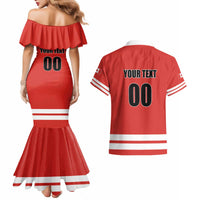 Custom Canada Ringuette Couples Matching Mermaid Dress and Hawaiian Shirt Team Canada Dominates The Game