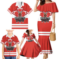 Custom Canada Ringuette Family Matching Mermaid Dress and Hawaiian Shirt Team Canada Dominates The Game