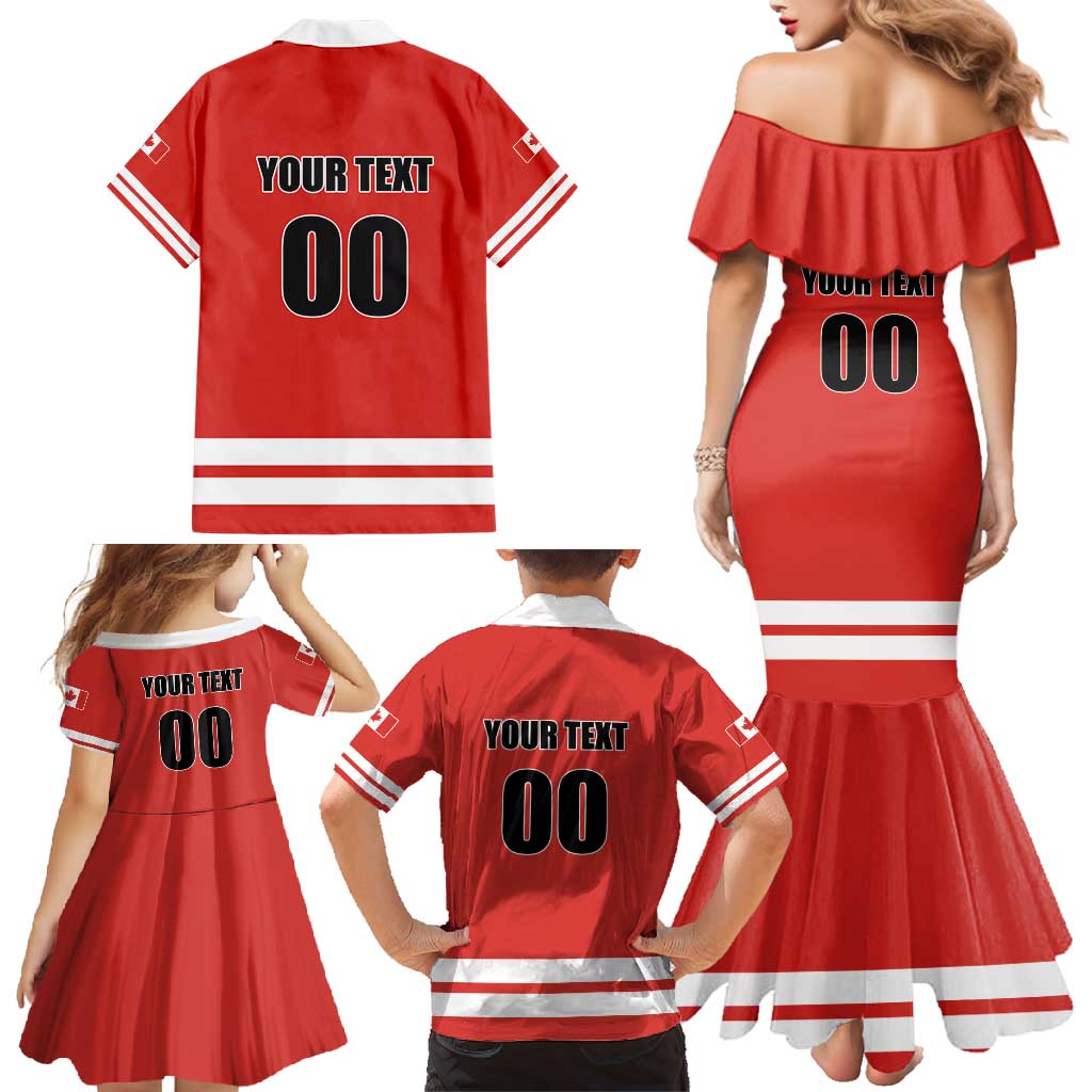 Custom Canada Ringuette Family Matching Mermaid Dress and Hawaiian Shirt Team Canada Dominates The Game