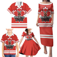 Custom Canada Ringuette Family Matching Puletasi and Hawaiian Shirt Team Canada Dominates The Game