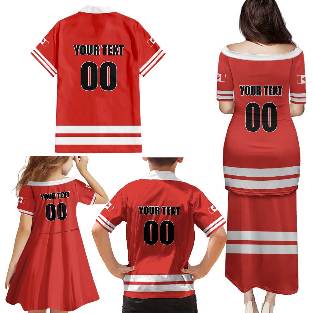 Custom Canada Ringuette Family Matching Puletasi and Hawaiian Shirt Team Canada Dominates The Game