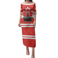 Custom Canada Ringuette Family Matching Puletasi and Hawaiian Shirt Team Canada Dominates The Game